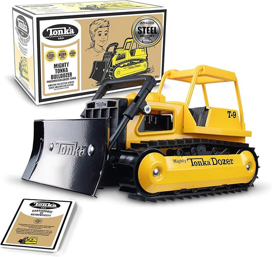 Tonka Retro Collector's Edition - Made with 2X More Steel, Kids Construction Toy, Metal Truck, Toy Truck for Boys and Girls, Kids, Toddlers, Ages 3+, Bulldozer - Amazon Exclusive