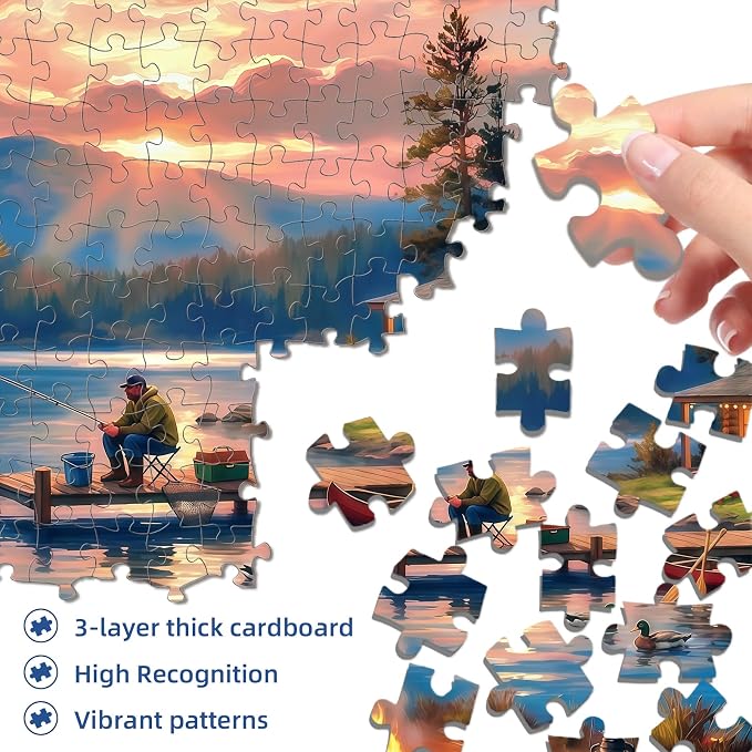 Lakeside Retreat Cabin Puzzles for Adults 1000 Pieces,Impossible Hard Difficult Challenging Jigsaw Puzzles for Adults 1000 Pieces,Puzzle with Letters on Back,Recycled Paper Jigsaw Puzzle(27.6"x19.7")