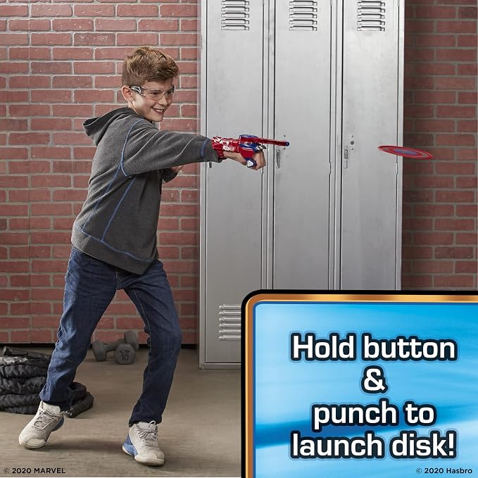 Marvel Nerf Power Moves Avengers Captain America Shield Sling Disc-Launching Toy for Kids Roleplay, Toys for Ages 5 and Up (Amazon Exclusive)
