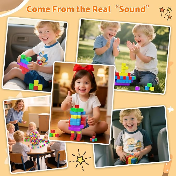 Large Magnetic Blocks Travel,20PCS 1.42in Building Blocks for Toddlers 3-5,Magnet Cubes for Toddlers,Sensory Montessori Toys Sets Learning Construction Squares Stem Toys for Boy,Girl,Kids,Kit,Gift,4-8