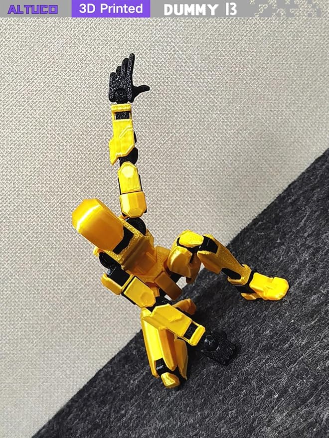 altuco Titan 13 Action Figure Set for Kids,T13 Action Figure with Multiple Accessories,3D Printed Dummy Robot 13 Desktop Decorative Toy for Boys (Gold)