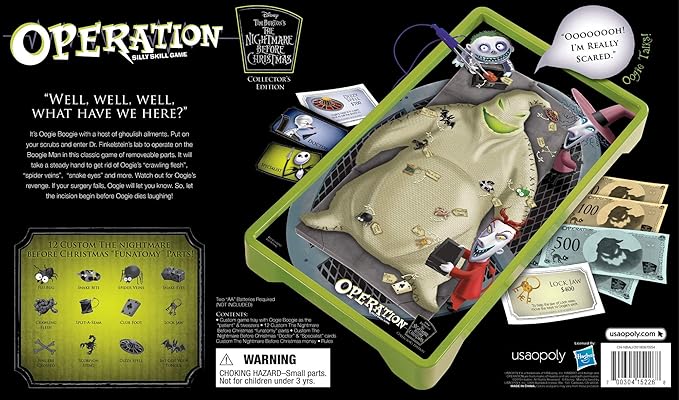 Operation: Disney The Nightmare Before Christmas Board Game | Collectible Operation Game | Featuring Oogie Boogie & Nightmare Before Christmas Artwork, 1+ Players