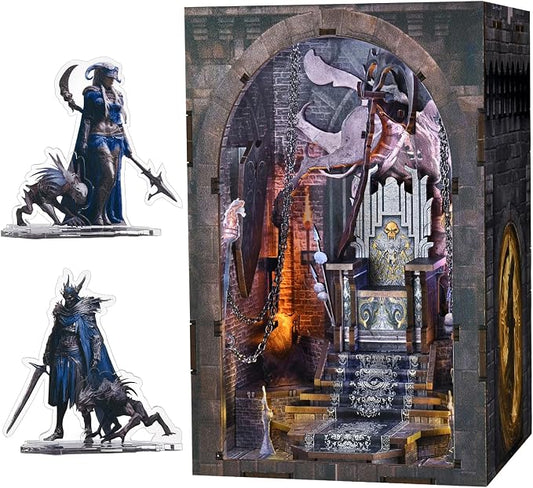 CCCDF Book Nook Kit - DIY Miniature House Dollhouse Kit, Tiny House Booknook Bookshelf for Adults and Teens, Gifts for Family Friends (Throne of Bones)