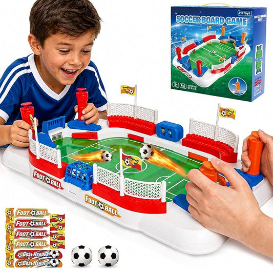 Soccer Board Game for Kids, Mini Football Tabletop Game Toy Interactive Pinball Soccer Toy with Score Counter & Dual Flipper, Indoor Family Tabletop Game, Birthday for Boys Girls Ages 6-12