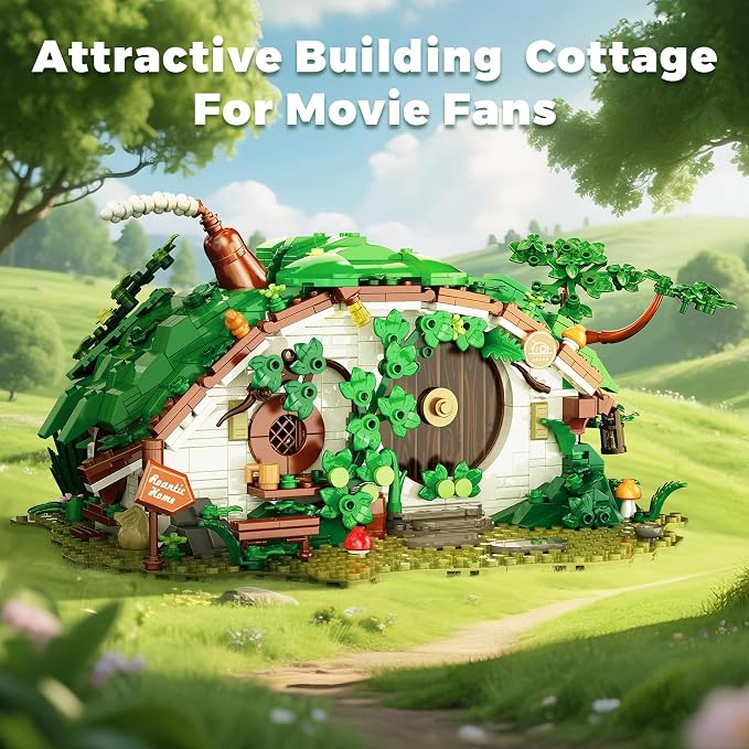 Movie-Inspired Building Set for Adults, 1088 Pieces Collectible Cottage Model Kit with Openable Doors & Panels, Architecture DIY Creative Toys Idea