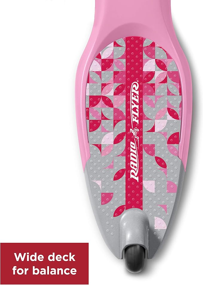 Radio Flyer My 1st Scooter, Pink, for Kids 2-5 Years Old, Extra Wide Base for Balance, 2 Front Wheels for Added Stability, Easy to Use Foot Brake, 3 Wheel Scooter for Kids, (Amazon Exclusive)