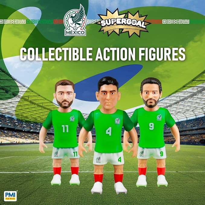 P.M.I. PMI Collectibles World Cup Soccer Figures – 11 Pack Deluxe Box Team Players – Official Football Mini Figures Premium Soccer Collectible Toy Set (Styles May Vary) (Team Mexico)