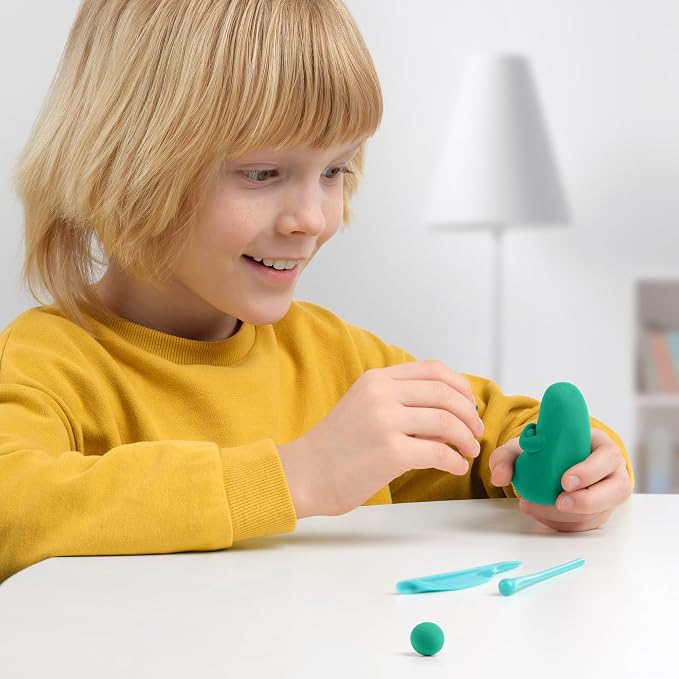 HEY CLAY Set - Colourful Modeling Air Dry Clay Kit for Kids 15 cans and Sculpting Tools with Fun Interactive Instructions App - Children 3+ (Monsters)