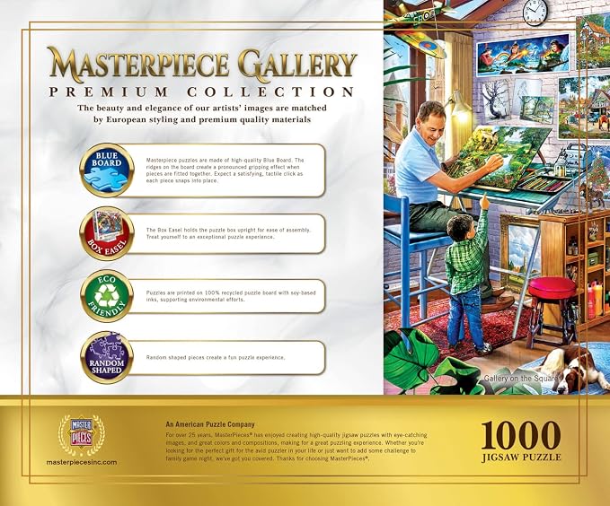 MasterPieces 1000 Piece Jigsaw Puzzle For Adults, Family, Or Youth - Gallery on The Square - 26.75"x 19.25"