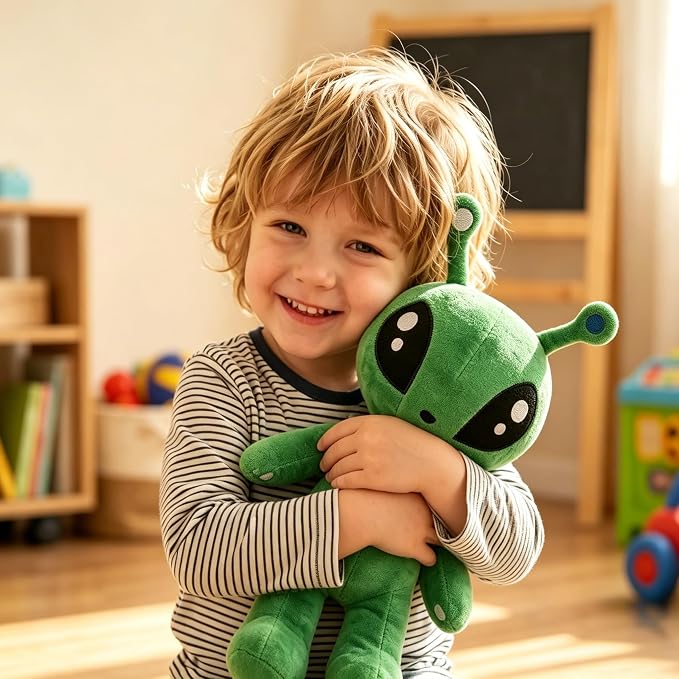 MAIPAI 13inch Green Alien Plush Toy,Soft Alien Plush Stuffed Animal Dolls, Cute Aliens Plushies Plush Figure Pillow for Kids Boys Girls and Fans Christmas,Birthdays