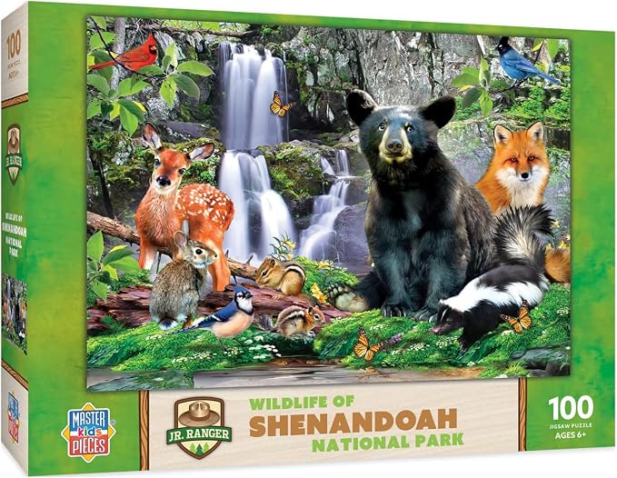 MasterPieces – 100 Piece Jigsaw Puzzle for Kid 6+ Years, Wildlife of Shenandoah National Park, Educational and Fun Game, Gift Idea for Children, 19" x 14"