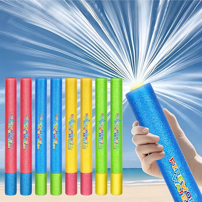 8Packs Creativity Foam Fireworks Water Gun, Sprays Water Like Fireworks, Squirt Guns for Kids, Bulk Samll Water Blaster Summer Pool, Backyard, Beach, Birthday School Party Outdoor Game Toys