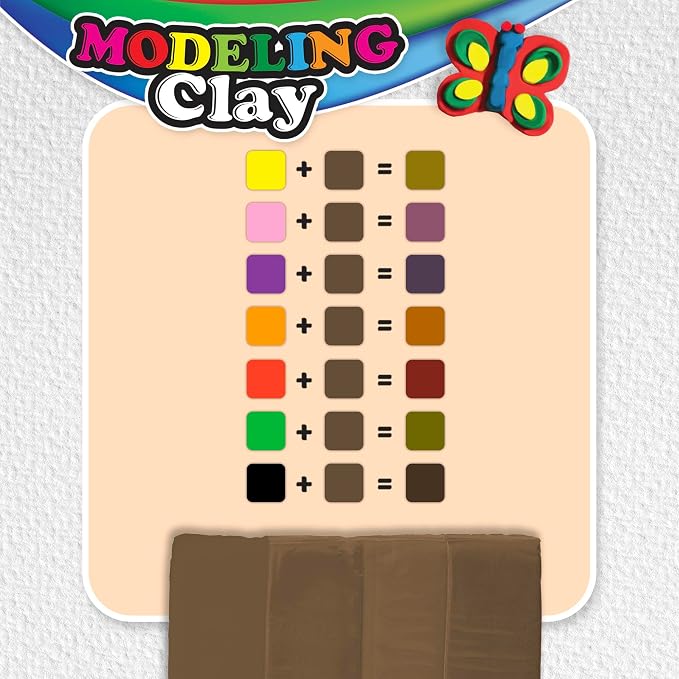 BAZIC Products Brown Modeling Clay, 1 lb, Non-Hardening, for Sculpting Art Crafts, Reusable, Case of 24