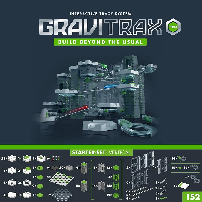 Ravensburger GraviTrax PRO Starter Set - Gravity & Magnetic Marble Game - MESH Accredited STEM Toy for Kids - Brain-Building, Educational Gift - Engages Critical Thinking, Problem Solving - Ages 8+