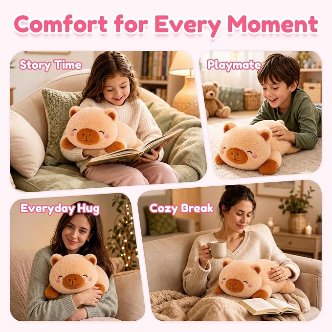 Capybara Weighted Stuffed Animal, Soft Plush Toy Gift (24.8 Inch, 3.6 Lbs)