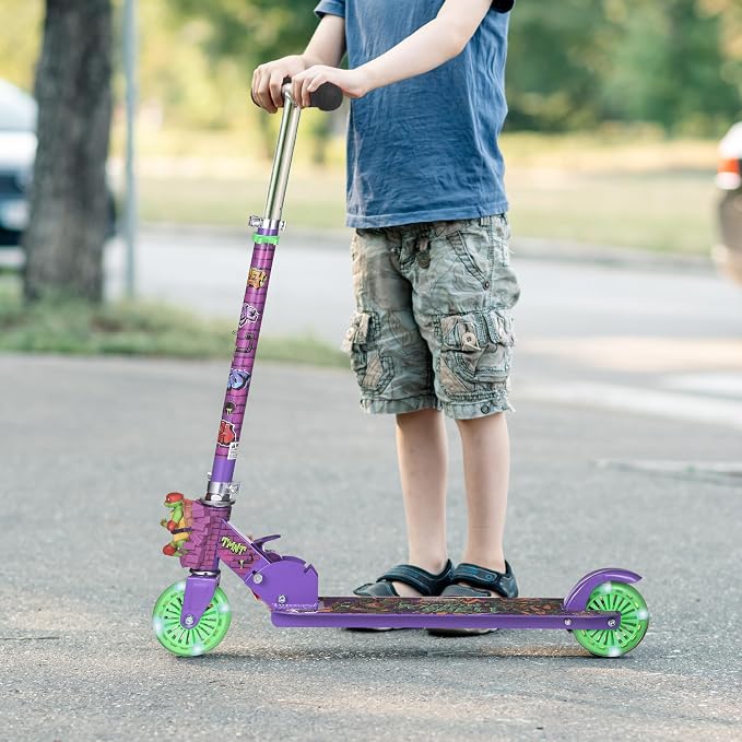 2 Wheel Kick Scooter for Kids, Foldable, Light Up LED Wheels