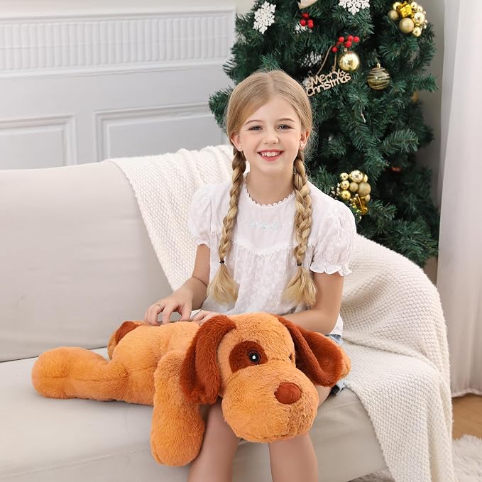 JellyMallow 5lbs 24 Inch Dog Weighted Stuffed Animals, Weighted Dog Plush, Weighted Stuffed Animal Plushies Pillows Gifts for Adults, Women, Men, Boys, Girls and Kids