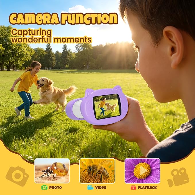 Handheld Digital Mini Microscope for Kids: 1000X 4K Portable Pocket 2.4" Screen Microscopes Toys STEM Electronic Learning Educational Science Kit 8-12 Birthday Gift 4 5 6 7 Year Old Boy Girl (Purple)