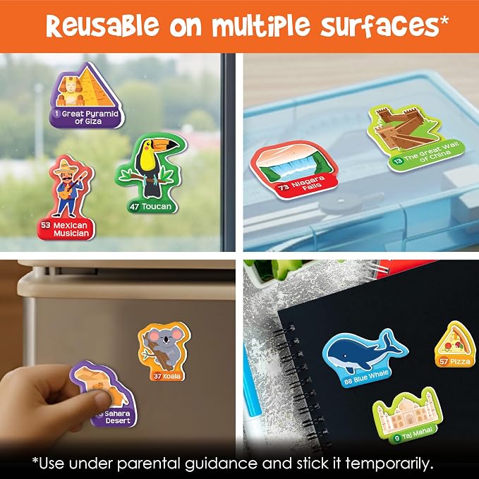 Imagimake Mapology USA Map with Reusable Stickers | 100+ Jelly Stickers | Geography Games & Learning Kids Toys Age 5-8 | Gifts for Boys & Girls Age 5,6,7,8,9,10,11,12 Years Old