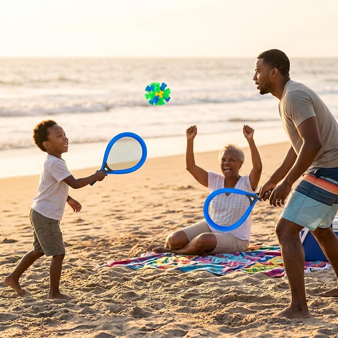 Whackminton Outdoor Game Set - No Net Required! - Fun Racket Game for All Ages - Perfect Outdoor Sport for Park, Backyard, Lawn, Beach, Camping