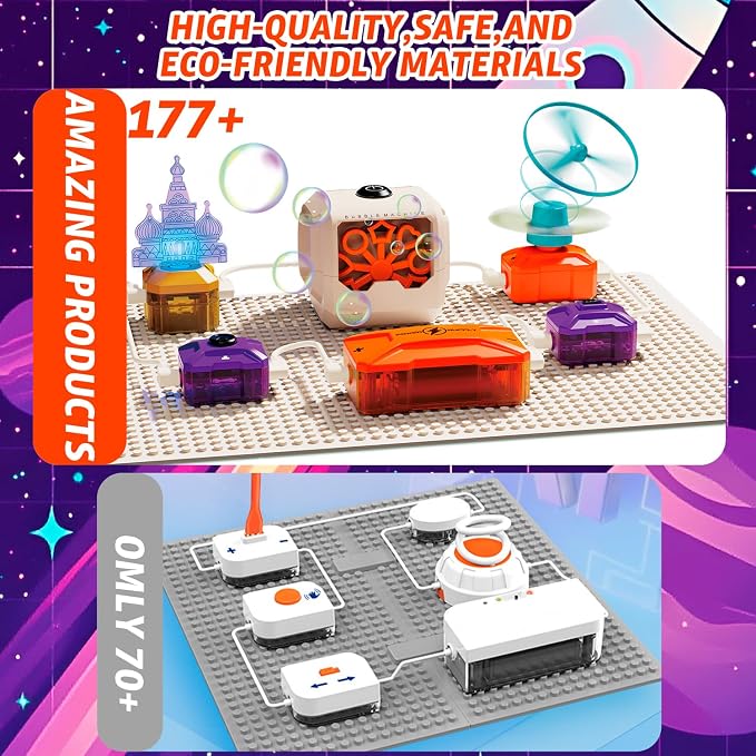 Science Kits for Kids, 177+ Projects Circuit Exploration Kits Educational Electronics Toys for Boys & Girls Hands-On Engineering Toy, Birthday, Halloween, for Ages 5 6 7 8 9 10 11 12