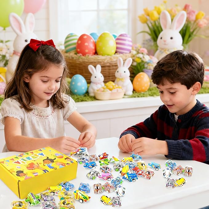 Vileafy 50 Pull Back Cars and Planes – Bulk Treasure Box Toys for Classroom, Party Favors for Kids 3-5, Carnival Prizes and Goodie Bags Stuffers for Boys and Girls 3-5 Years Old