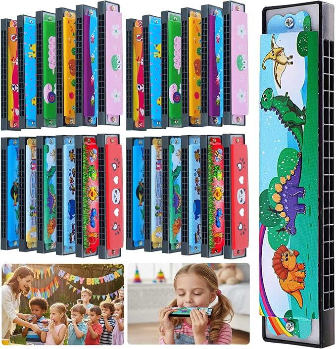 Kids Harmonicas, 24 Pcs | Bulk, Party Favor Toys, Goodie Bag Stuffers
