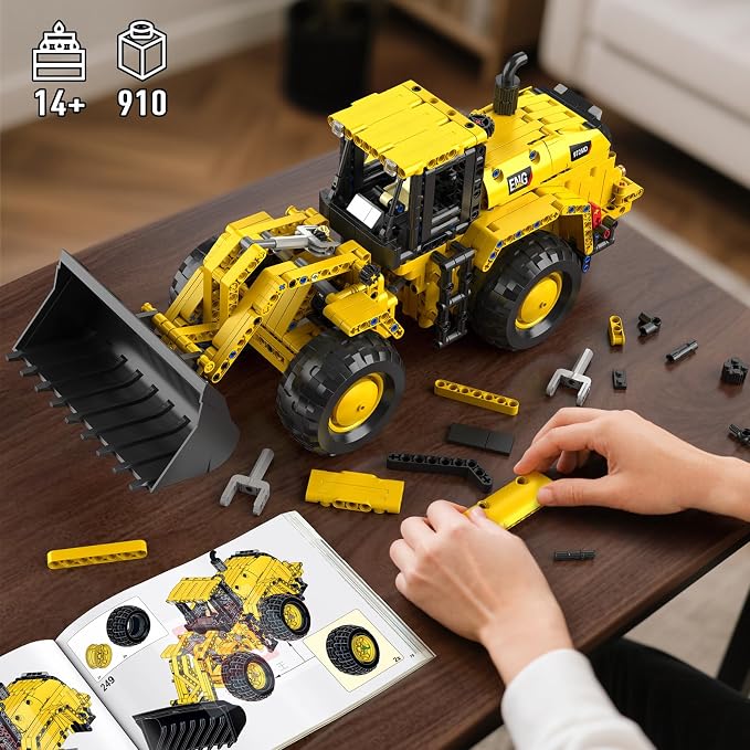 Mould King Technik Wheel Loader Builidng Sets, 17084 MOC Construction for Adults, Engineering Vehicle Model Kits with Articulated Steering/Scoop (910PCS+)