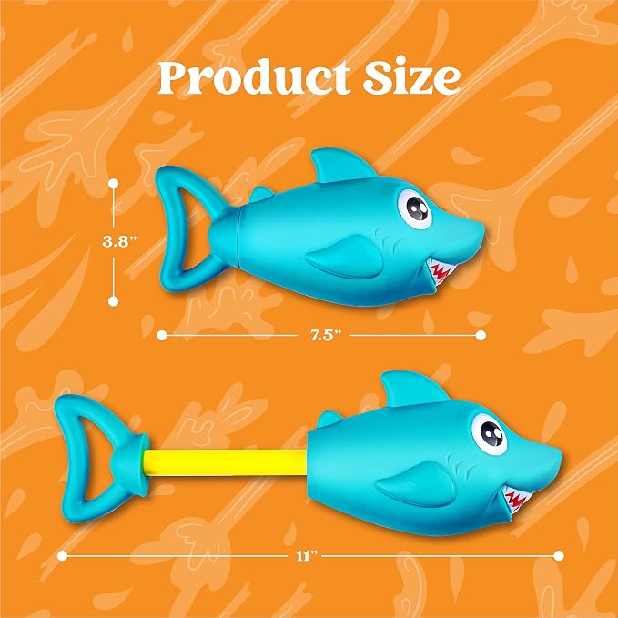 JOYIN 3 Pack Animal Water Guns for Kids, Assorted Colors, 7.5in Long, Easy to Fill and Shoot, Durable Plastic, Water Soakers for Kids Swimming Pool Beach Outdoor Activity Fighting Play Toys