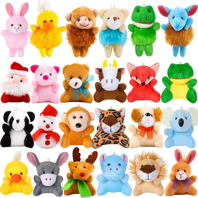 SOFIER 24 Packs Easter Mini Stuffed Animals for Kids Easter Basket Stuffers Easter Egg Fillers Party Favors Classroom Gift Exchange