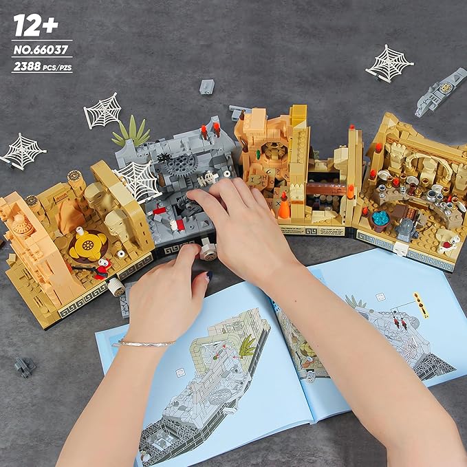 BuicraHub Temple Building Set Ideal for Adult, 5-in-1 Construction Toy Includes Gate, Three Levels and Holy Grail Scene Building Block, Birthday Gift for Kids 8-12 Years Old, 2388Pcs