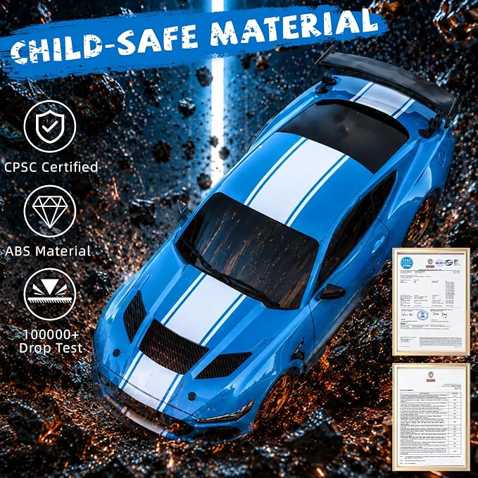 AEROQUEST Ford Remote Control Car,Officially Licensed Ford Shelby Super Snake,1:24 Scale Toy Car for Kids,Electric Sport Racing Hobby RC Cars,Birthday Gift for Boys and Girls（Blue）