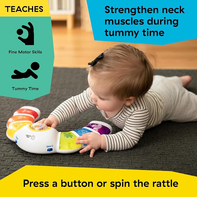 Baby Einstein Glow & Discover Light Bar Musical Toy, Activity Station, Sitting Up/Tummy Time, Color/Animal Learning Toys, Infant Ages 3 Months+ (Pack of 6)