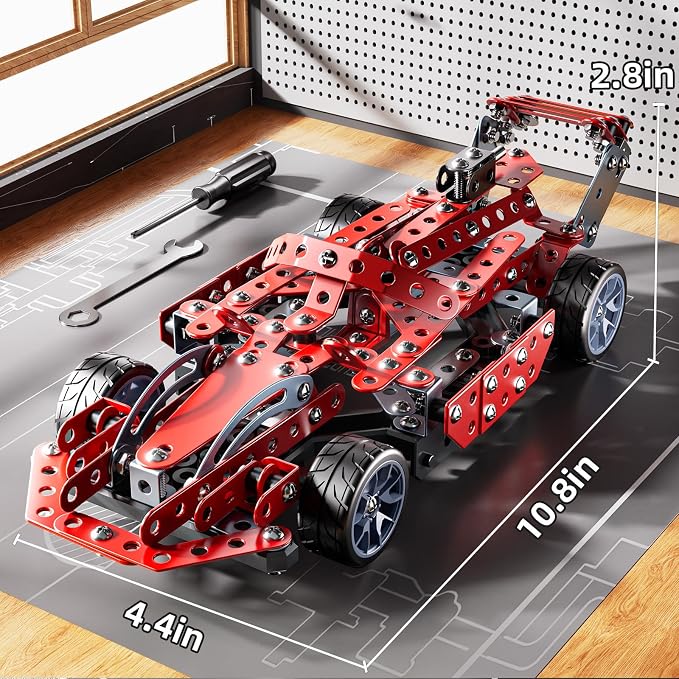 Metal Model Racing Car Kits - STEM Projects for Kids Ages 8-12, Assembly Educational Building Toys Model Car Toys for Kids Boys Girls 8 9 10 11 12 Years Old