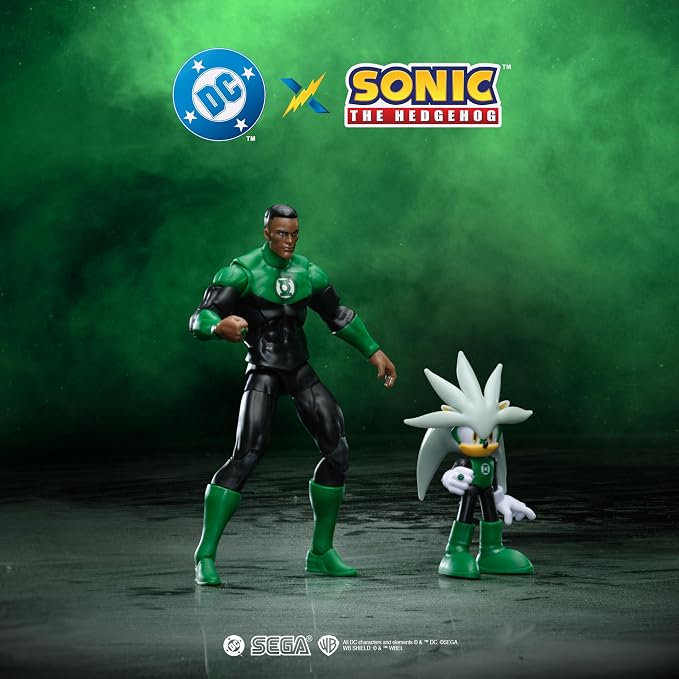 DC X Sonic the Hedgehog Silver as Green Lantern & Green Lantern 2.5/5-inch Figures Multipack