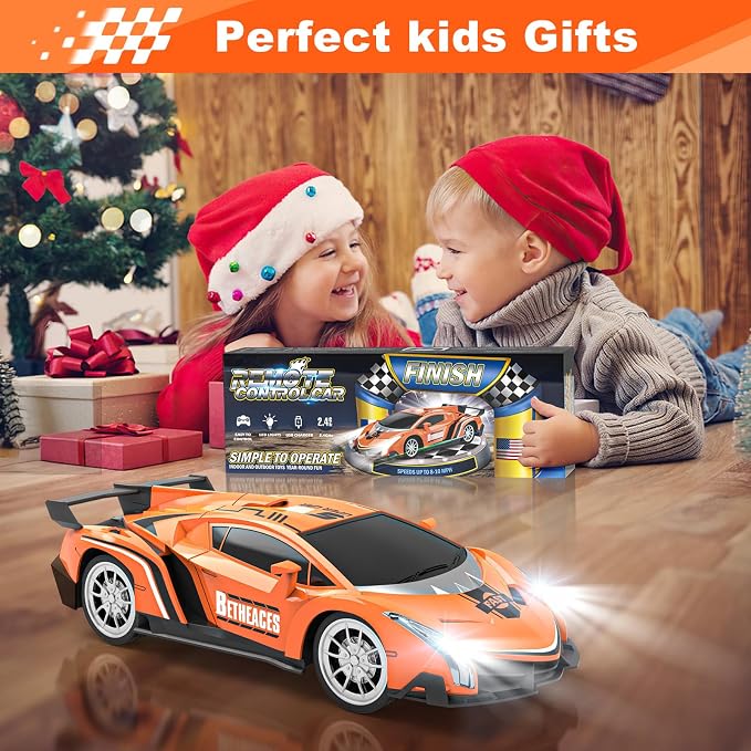 Growsland Remote Control Car RC Cars Xmas Gifts Toys for Kids 1/18 Electric Sport Racing Hobby Rc Crawler Toy Car Boys Girls Adults Included Rechargable Batteries (Orange)
