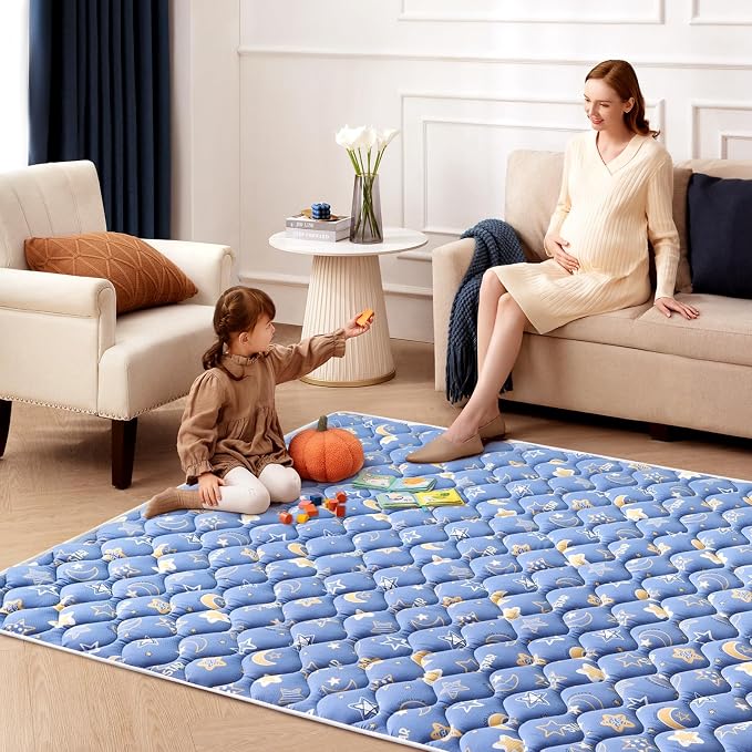 Premium Foam Baby Play Mat 79" X 71", Extra Large Activity Playmats for Babies,Toddlers, Infants, Soft Thicker Sponge Baby Mat for Floor, Play & Tummy Time, Machine Washable for Easy Care