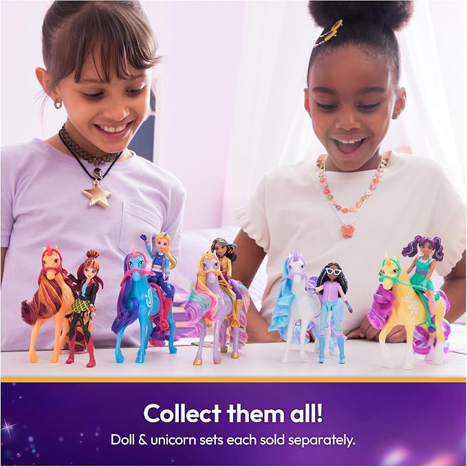 Unicorn Academy, Ava Doll & Color-Change Leaf Stall Playset with 15 Accessories, Dolls & Unicorn Toys for Girls Ages 4 and up