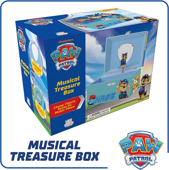 Paw Patrol Jewelry Box for Girls Musical Jewelry Box with Spinning Chase Figurine, Paw Patrol Toys for Kids Ages 3-5