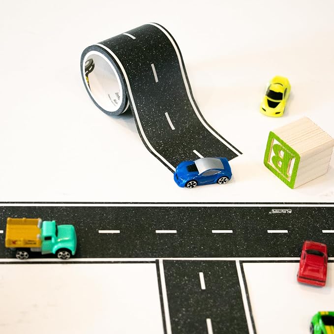 PlayTape - Neighborhood Road Tape for Toy Cars - Sticks to Flat Surfaces, No Residue, 2 in. x 30 ft. Roll