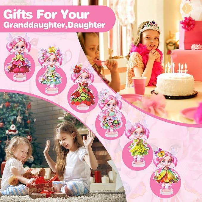 PainZieteg Magnetic Dress Up Dolls,Paper Dolls for Girls, Kids DIY Princess Magnetic Dress-Up Doll for Girl Birthday (Spring Fairy)