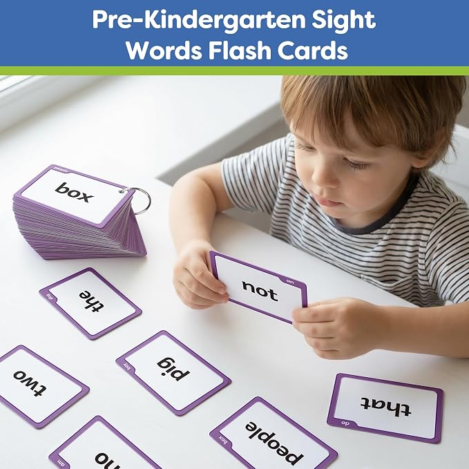 Torlam Sight Words Flash Cards for Kids Pre-Kindergarten,Learn to Read Digraphs CVC Blends Long Vowel Sounds Spelling Reading Phonics Games for 2-4 Years, Site Words Classroom Homeschool