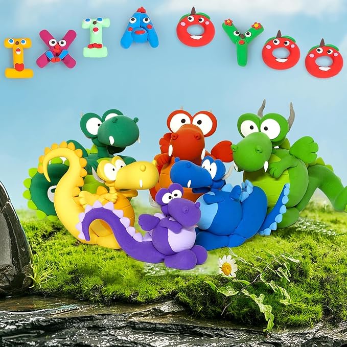 Ixiaoyoo Air Dry Clay for Kids, 50 Colors Modeling Magic Clay, DIY Model Arts & Crafts Kit with Sculpting Tools, Soft & Non-Sticky, School Projects, Birthday Toys Gifts for Boys & Girls Aged 3–12
