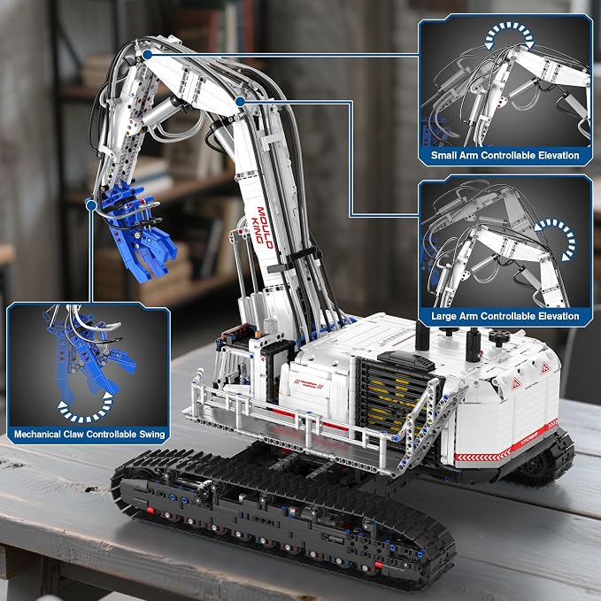 Mould King Engineering Excavator Building Sets, 17062 Large RC Construction Building Kits with APP Remote Control, STEM Construction Vehicles Model for Adults(4195PCS)