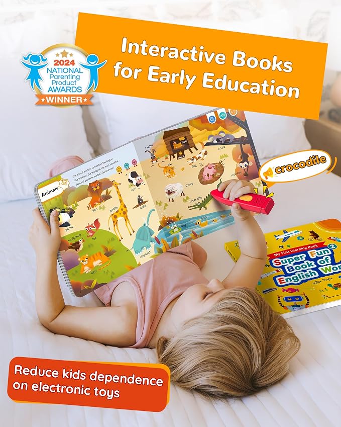 KOKODI Talking Books, 2pcs Vocabulary Books, Interactive Audio Sound Books, Compatible with KOKODI Talking Pen (Vocabulary Books Only, No Pen)