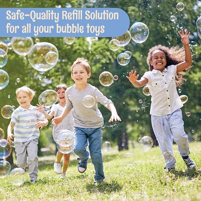 67 OZ Iridescent Bubble Solution Refill | Non-Toxic Pre-Mix Bubble Refill Solution No Mixing or Measuring Required | Bubbles for Kids | Bubbles Bulk | Bubble Machine Solution | Giant Bubbles (67 OZ)