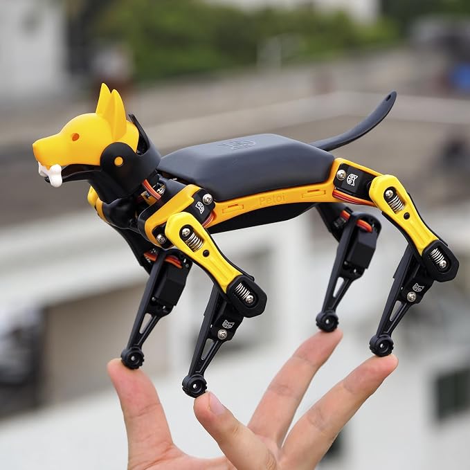 Petoi Programmable Robot Dog Bittle X V2 Lite Servo | Coding Smart Robot Dog Kit, Voice Controlled, Quadruped Interactive Robot for Kids (Bittle X V2 - lite servos - pre-Assembled - Yellow + Black)