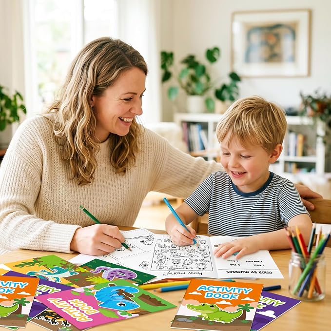 Dvbonike 24Pcs Reptile Activity Books - Reptile Mini Fun Games Coloring Book Bulk with Lizards Snakes Crocodiles Animals Party Favors Goodie Bag Stuffers Classroom Rewards Supplies