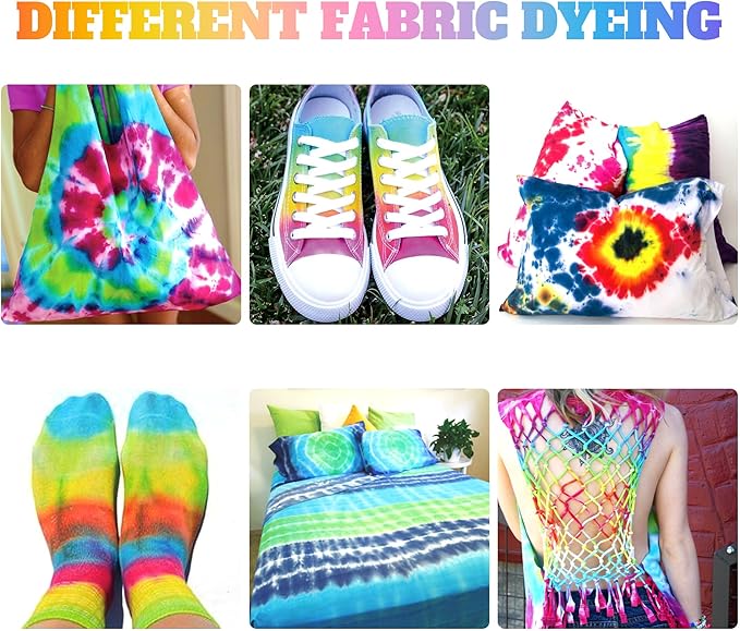 12 Colors Tie Dye Kit, Tie Dye Set for Kids, Pre-Filled Tye Dye Bottles, Non Toxic Permanent Fabric Dye Art Set, Easy DIY Fabric Art - Create Fun