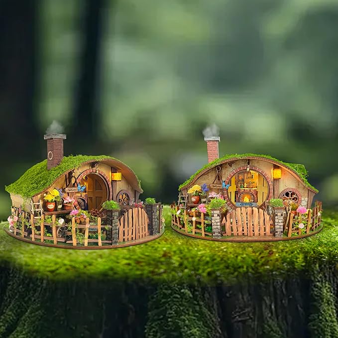 DIY Miniature House Kit - Forest-Themed Dollhouse Kit | Blind Box Design, Stress-Relief Craft, 3D Wooden Puzzles for Adults & Teen- The Magic Ring House (SQ-59)